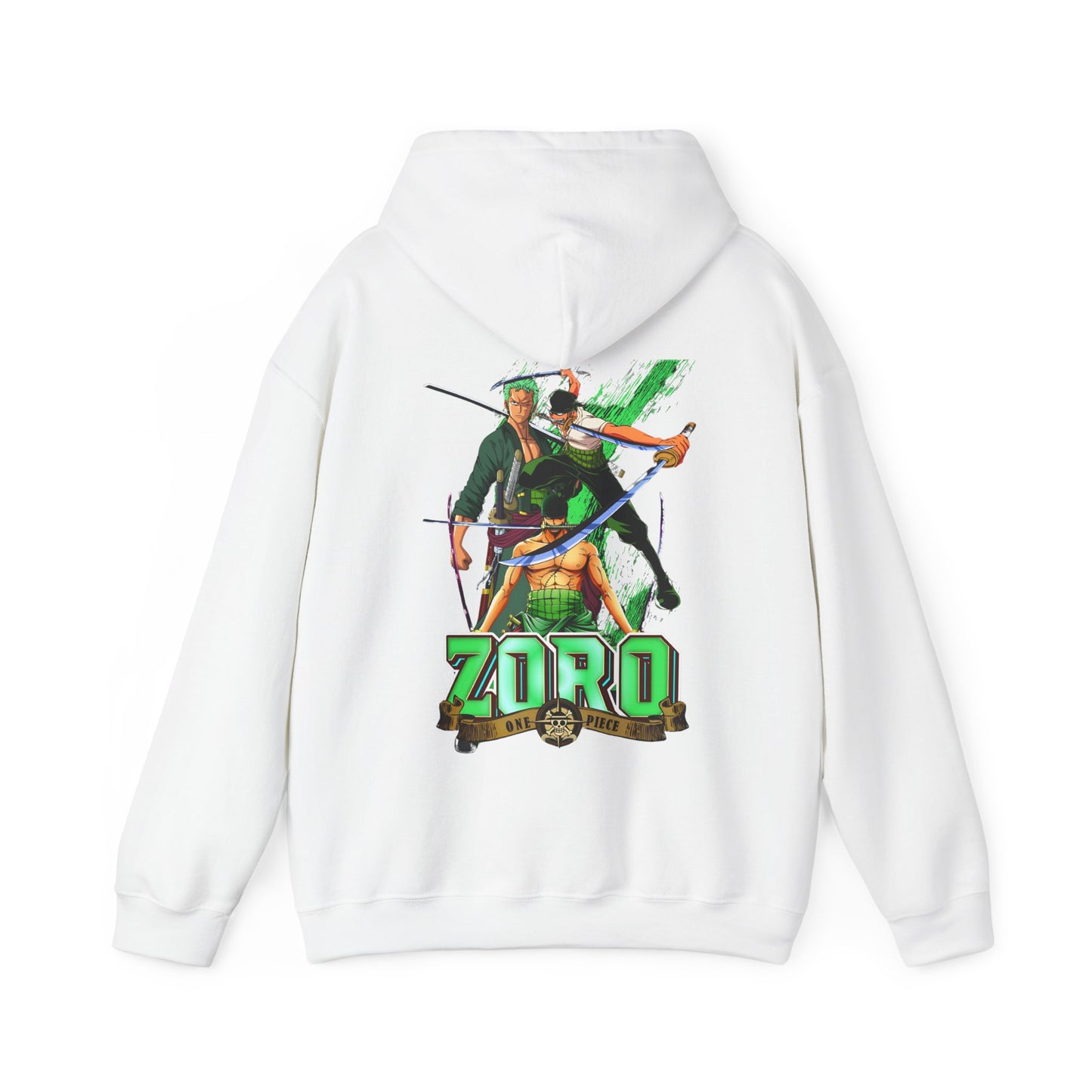 Roronoa Zoro Sword Back Print Hoodie – 100% Cotton One Piece Anime Hoodie
