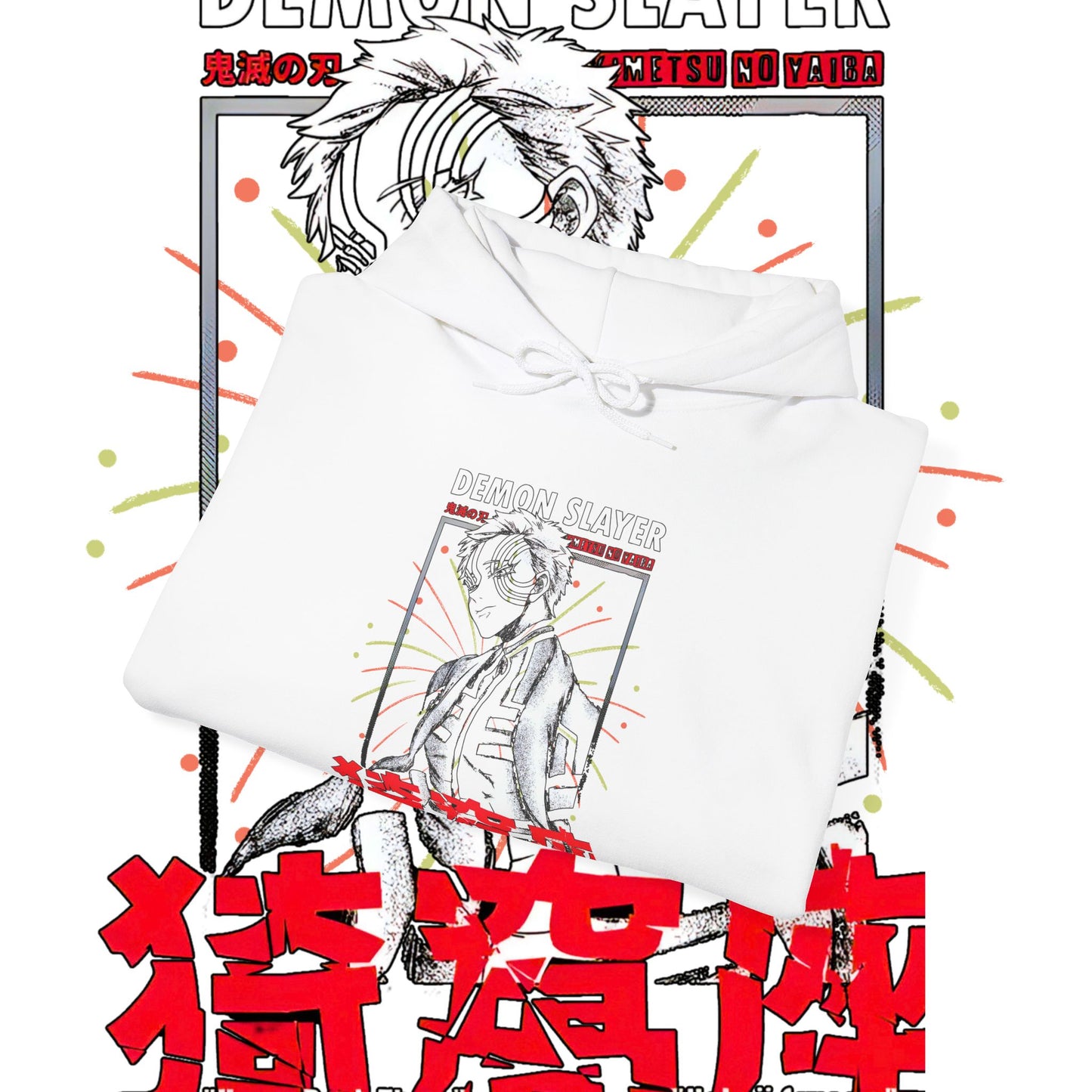 Akaza Demon Slayer Art Hoodie | 100% Cotton Anime Hoodie | KNY Upper Moon