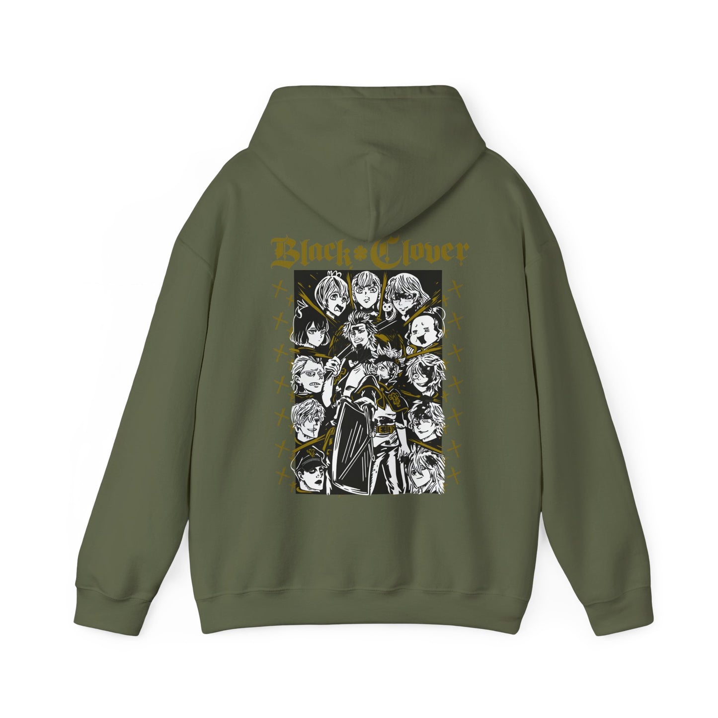 Black Clover Back Print Hoodie – 100% Cotton Anime Sweatshirt with Asta, Yuno & Noelle – Stylish Back Graphic Pullover