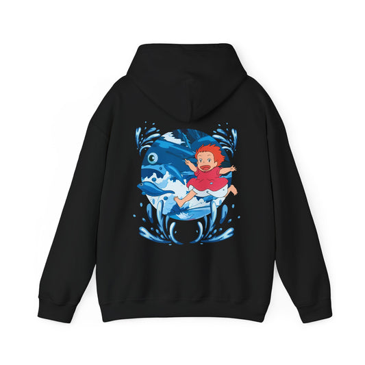 Ponyo Studio Ghibli Hoodie with Back Print – 100% Cotton Anime Sweatshirt for Fans