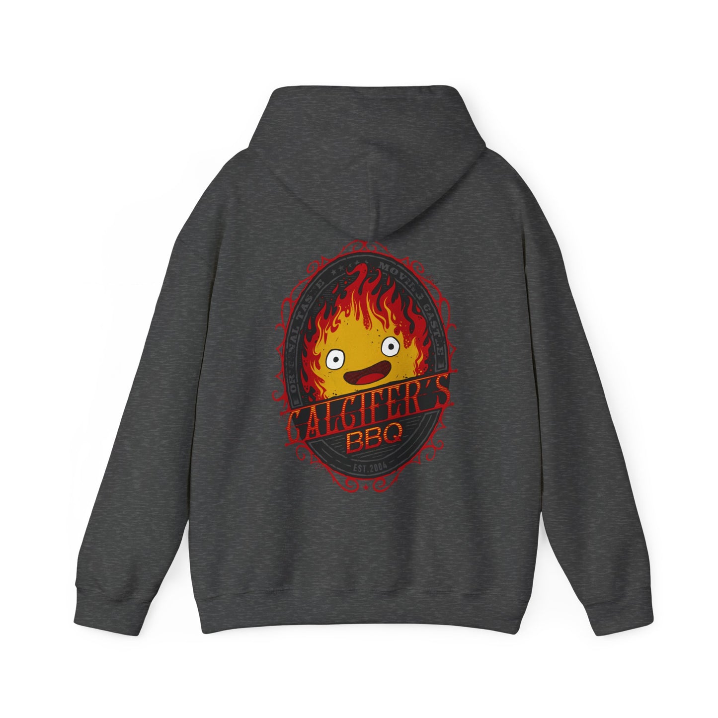 Calcifer BBQ Demon Flame Back Print Hoodie – 100% Cotton Studio Ghibli Fire Demon Hoodie