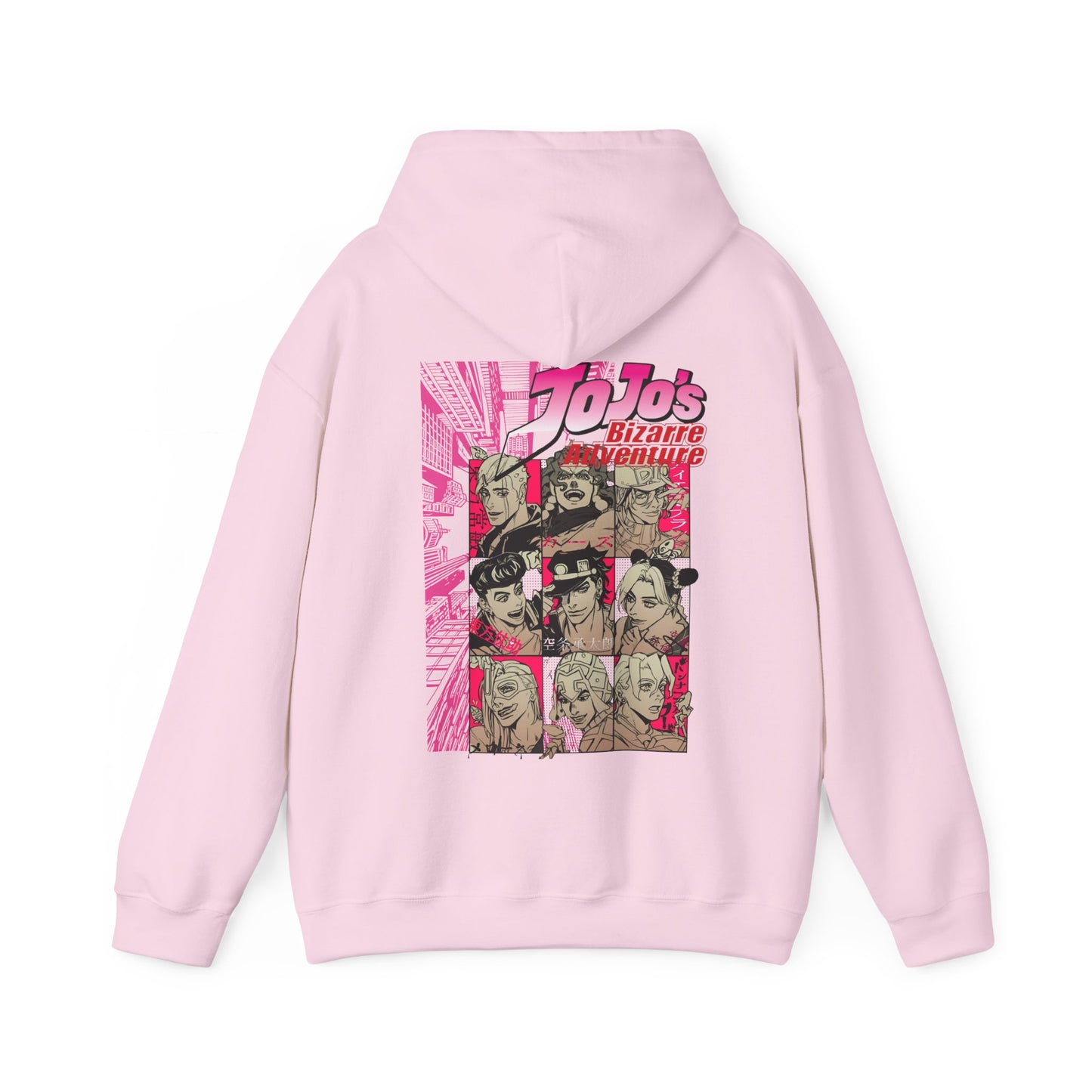 JoJo’s Bizarre Adventure Back Print Hoodie – 100% Cotton Anime Pullover with Stand & Joestar Back Design – Otaku Streetwear