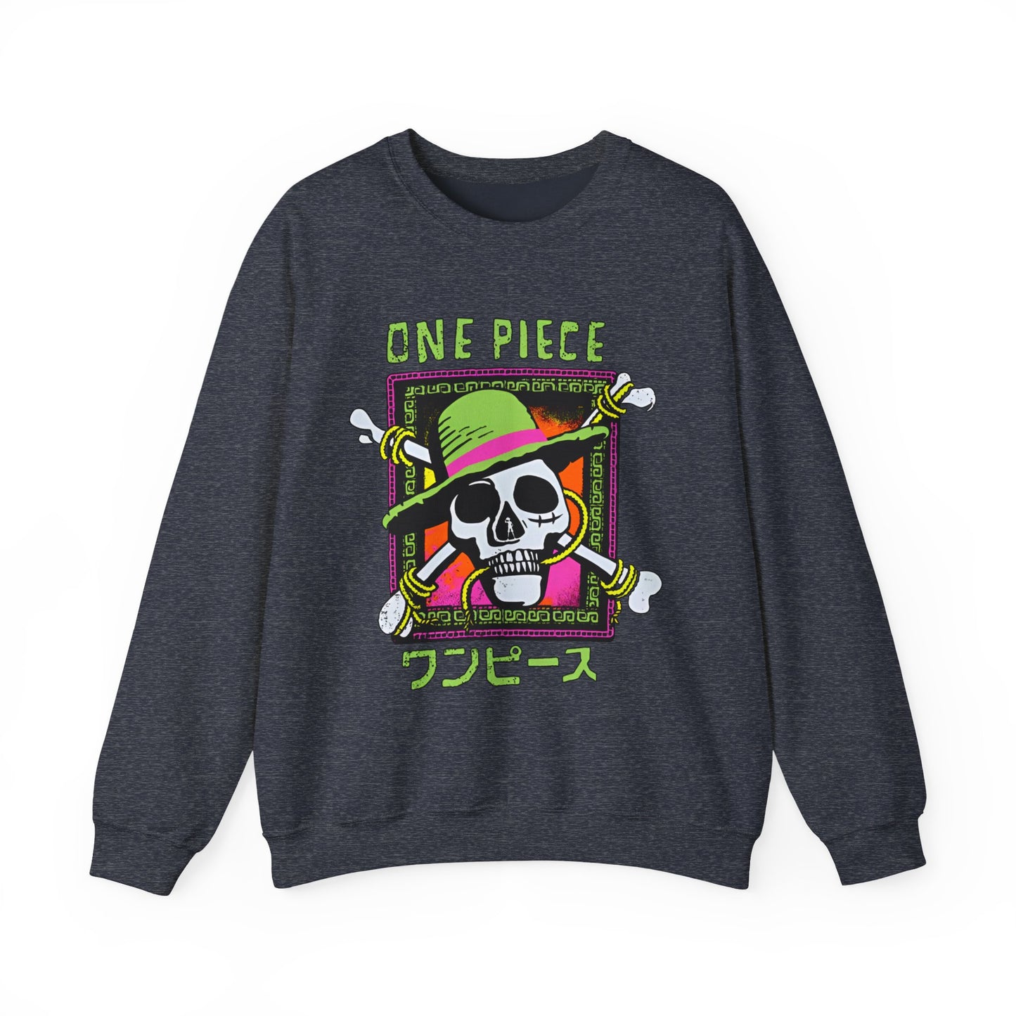 Straw Hat Pirates One Piece Sweatshirt – 100% Cotton Anime Crewneck for Fans
