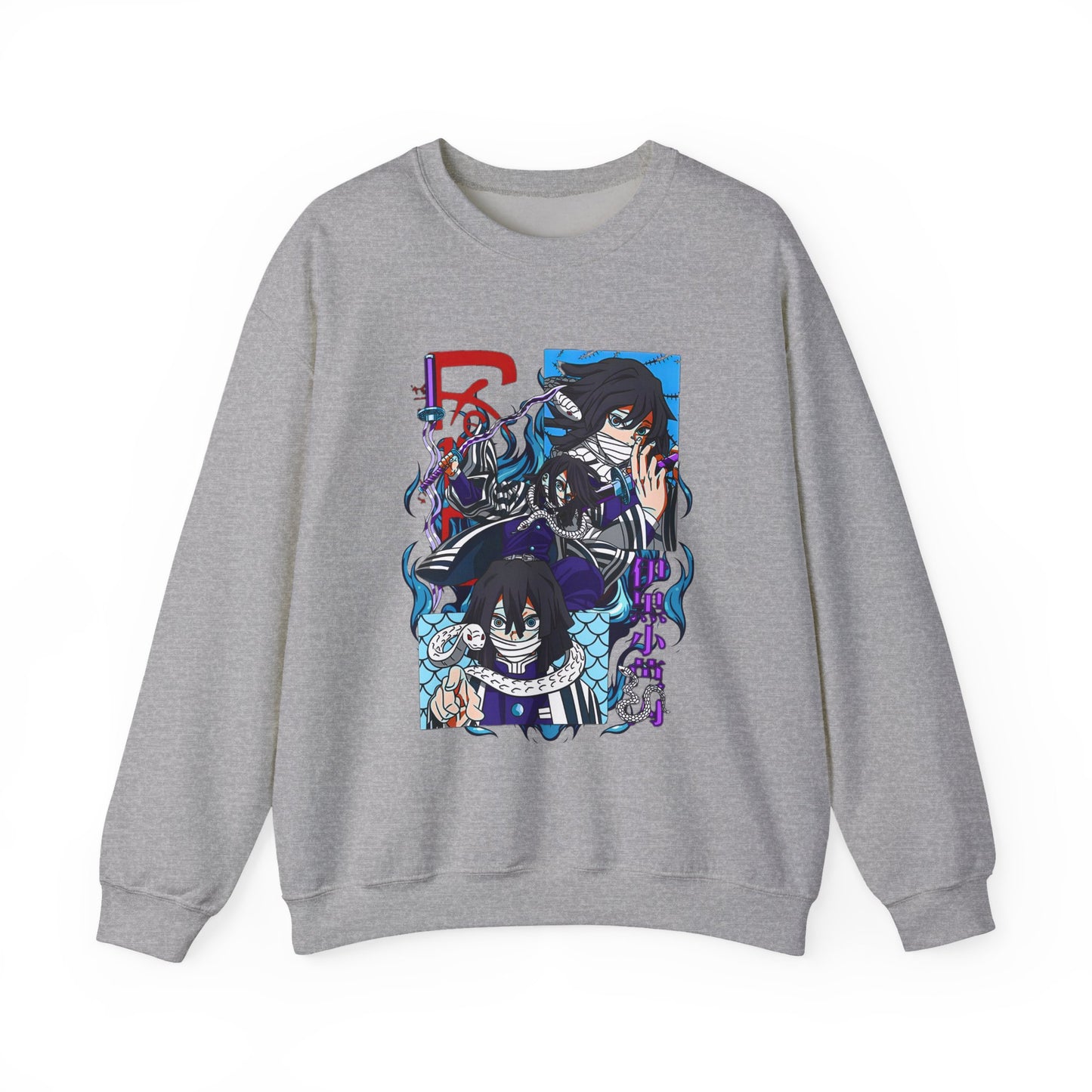 Obanai Iguro Demon Slayer Sweatshirt – 100% Cotton Serpent Hashira Anime Pullover
