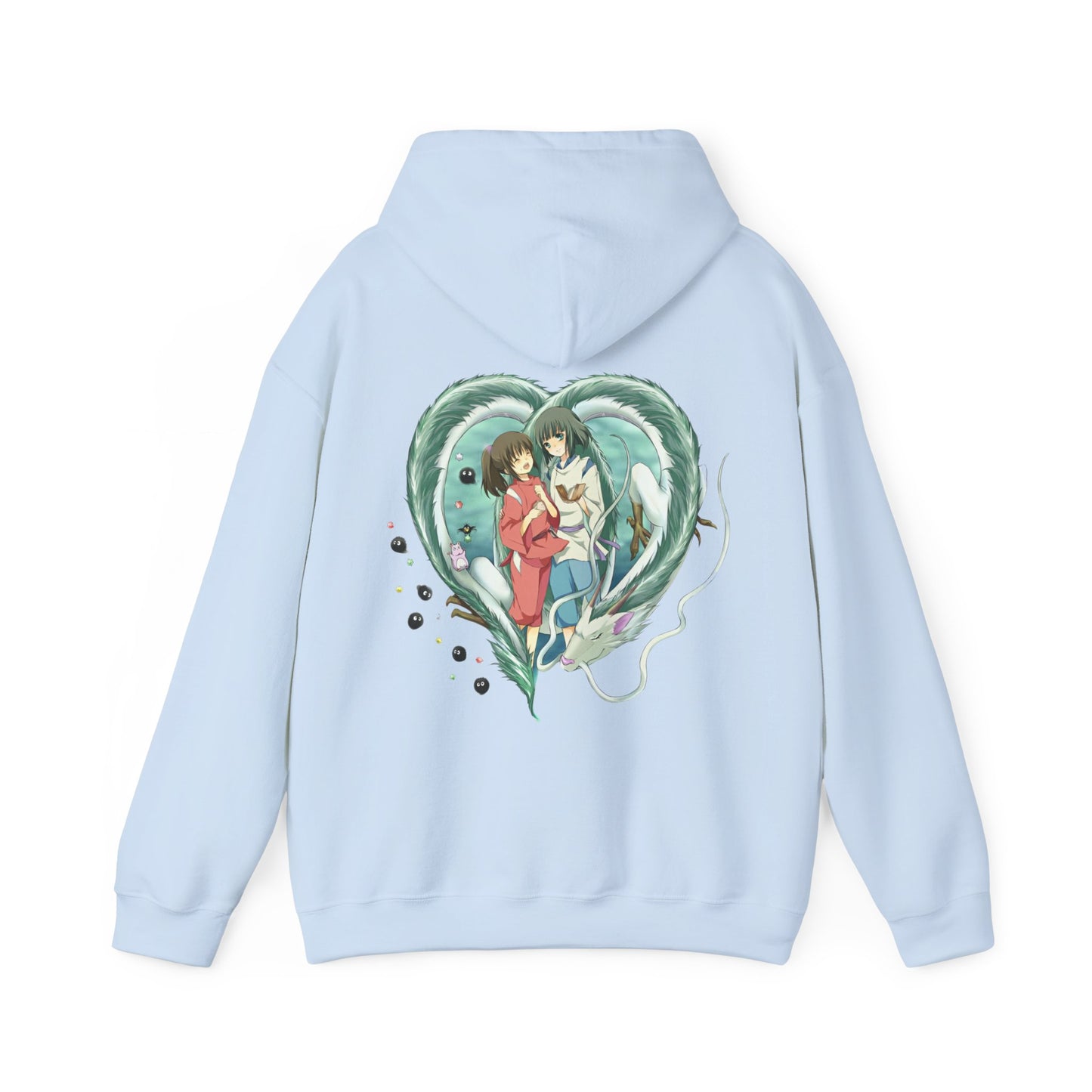 Chihiro and Haku Back Print Hoodie – 100% Cotton Spirited Away Anime Hoodie for Studio Ghibli Fans