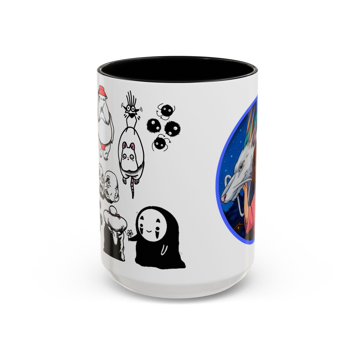 Spirited Away Moments Accent Mug – Color Handle Ghibli Cup 11oz & 15oz – Chihiro and Haku Anime Scene Gift