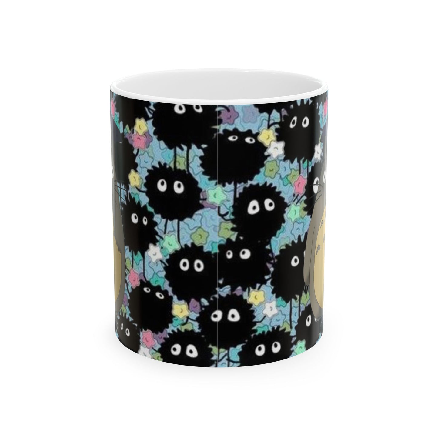 Totoro and Soot Sprites Mug – Studio Ghibli Ceramic Cup – 11oz & 15oz Coffee Mug Gift for Anime Fans