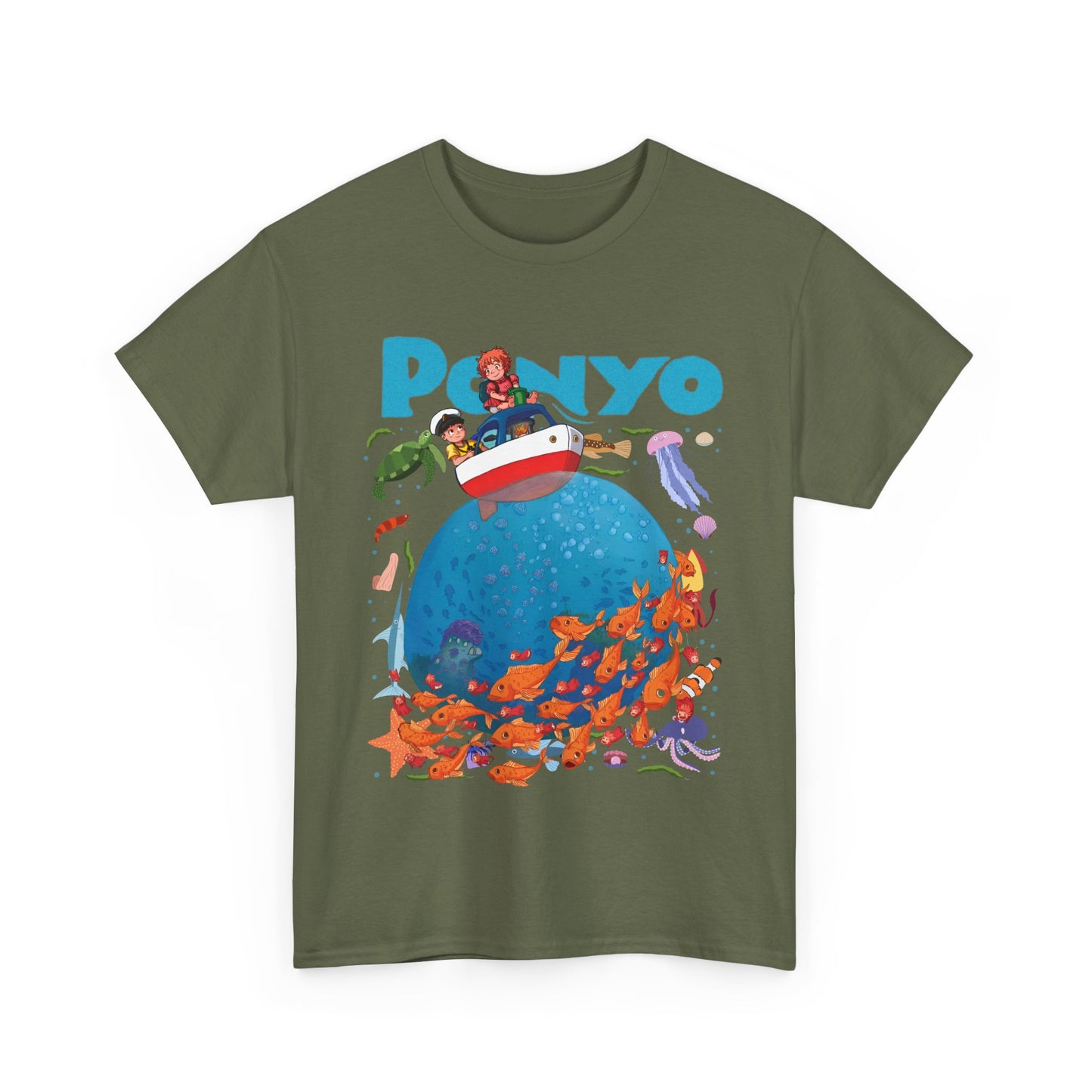 Ponyo and Sosuke Boat Adventure T-Shirt – 100% Cotton Studio Ghibli Inspired Tee