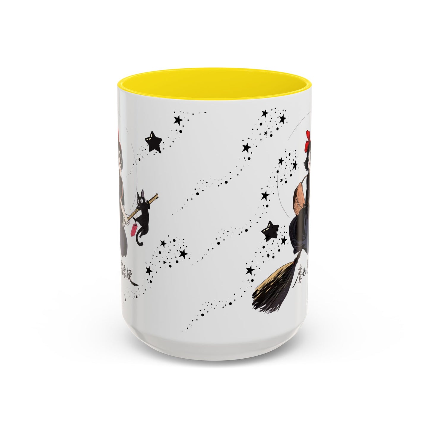 Kiki’s Delivery Service Accent Mug – 11oz & 15oz Ceramic Cup with Colored Handle – Studio Ghibli Anime Gift