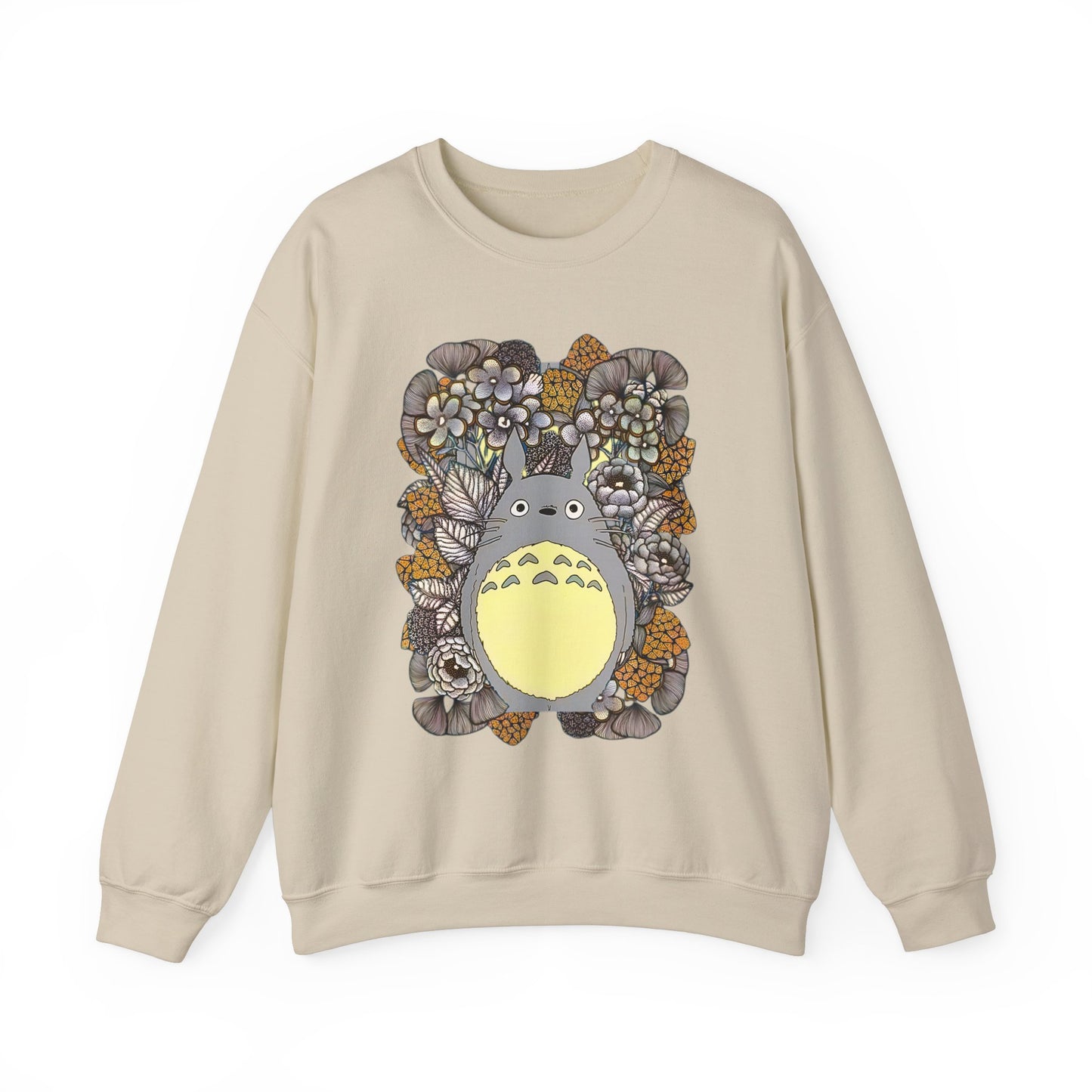 Totoro Plants Sweatshirt – 100% Cotton Studio Ghibli Pullover with Totoro and Nature Design