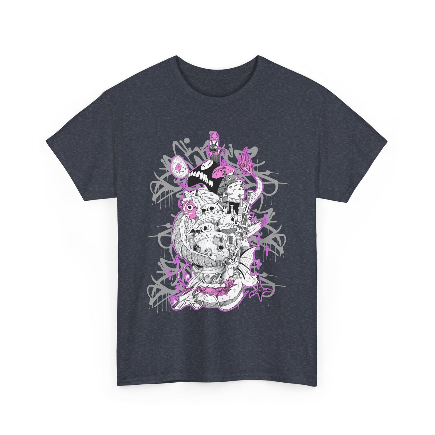 Studio Ghibli Art Deco T-Shirt | Anime Cotton Graphic Tee