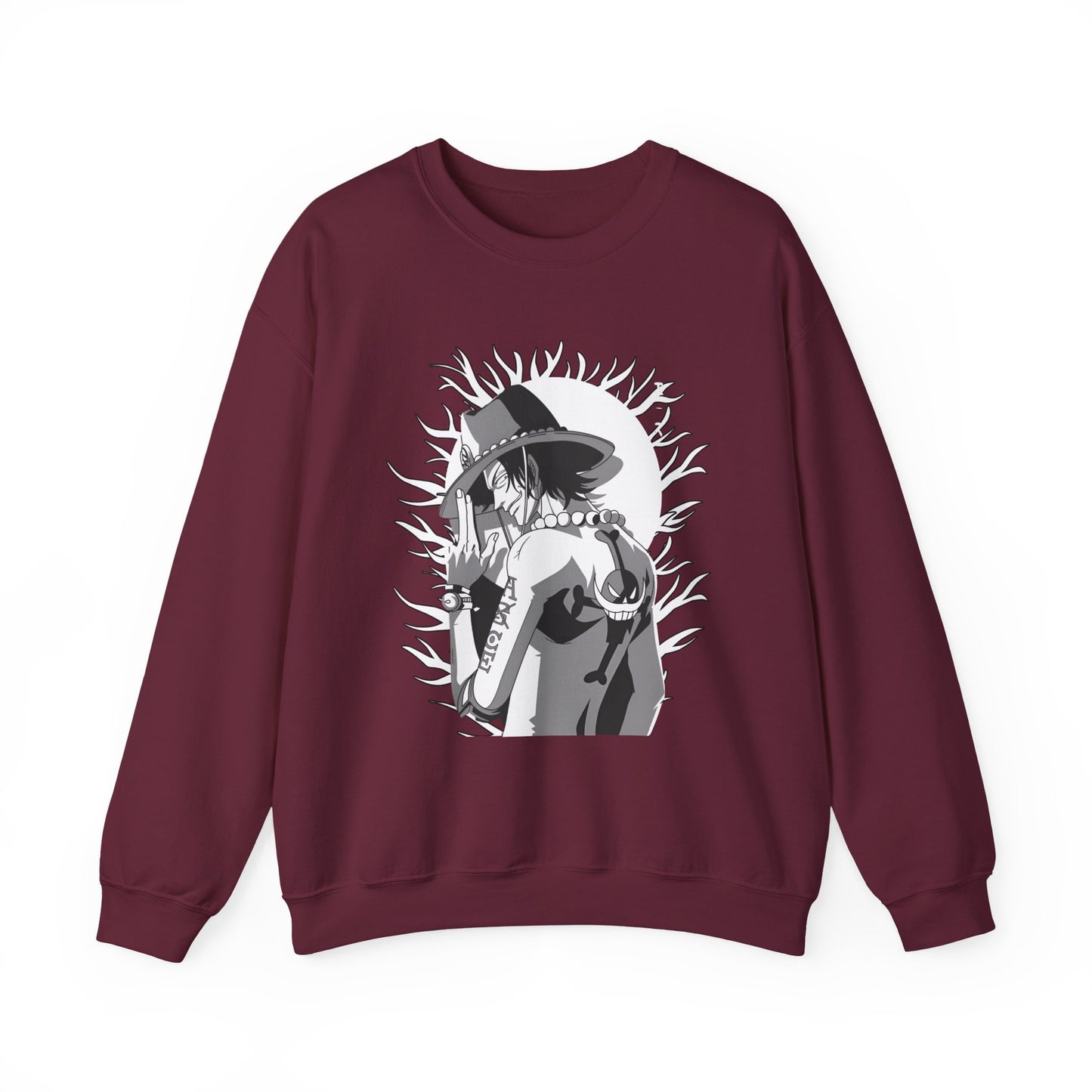 Portgas D. Ace One Piece Sweatshirt – 100% Cotton Anime Pullover for Fire Fist Fans