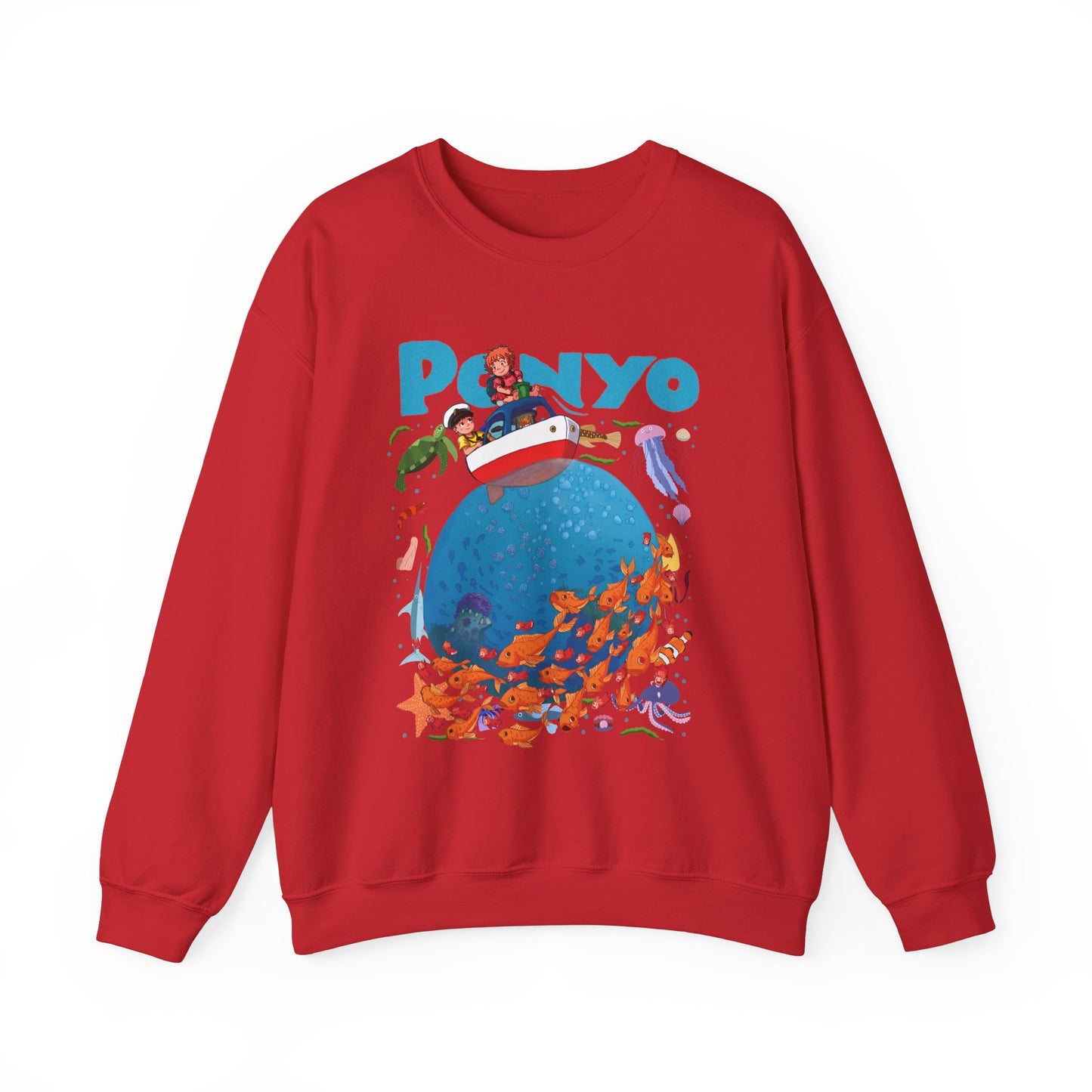 Ponyo and Sosuke Boat Adventure Sweatshirt – 100% Cotton Studio Ghibli Inspired Pullover