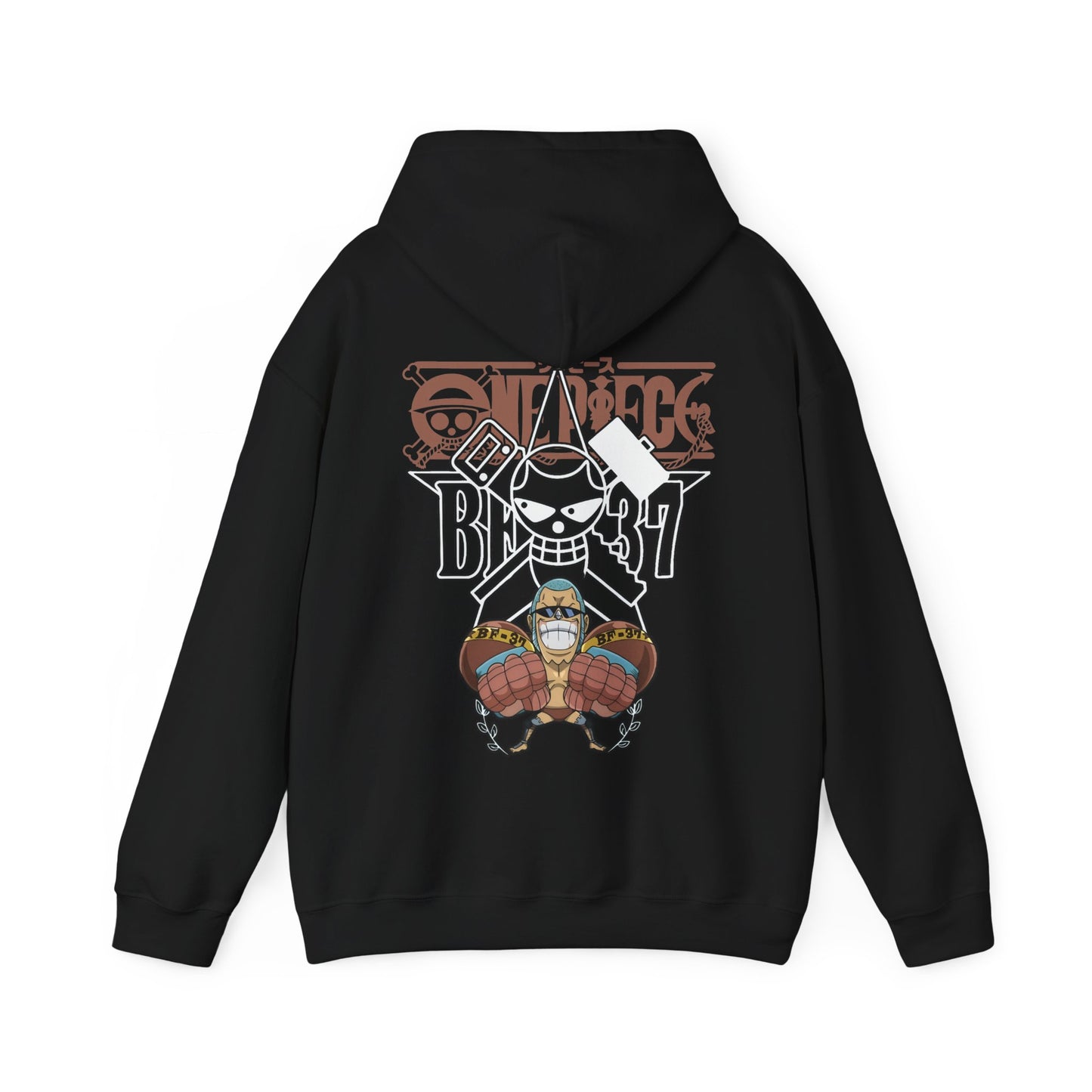 Franky One Piece Back Print Hoodie – 100% Cotton Anime Pullover for Super Fans