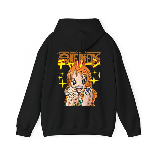 Nami One Piece Back Print Hoodie – 100% Cotton Anime Streetwear for True Fans