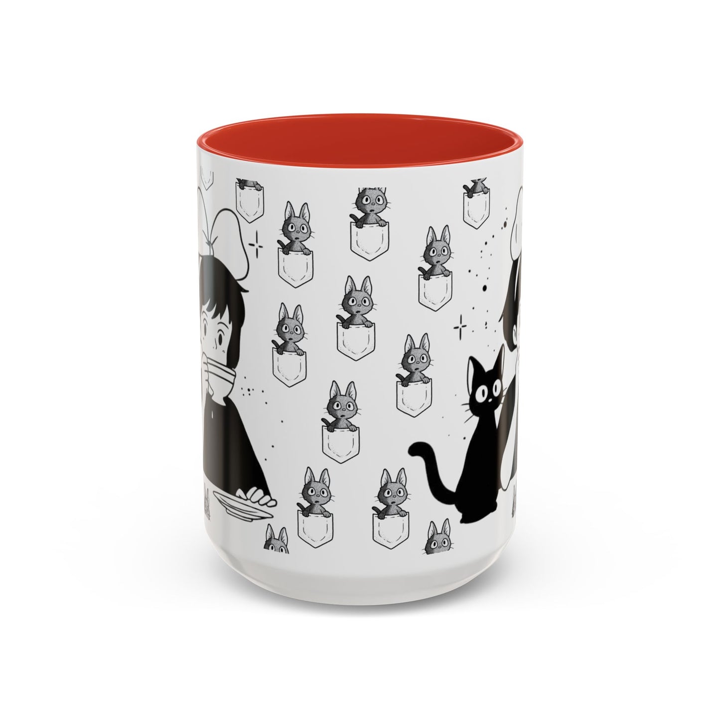 Kiki's Delivery Service Coffee Mug – Studio Ghibli Accent Handle Cup – 11oz & 15oz Anime Gift