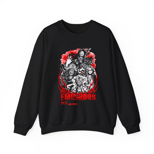 Four Emperors One Piece Sweatshirt – 100% Cotton Anime Crewneck Featuring Yonko Pirates