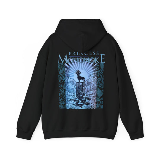 Mononoke Princess Forest Spirit Back Print Hoodie – 100% Cotton Studio Ghibli Anime Sweatshirt