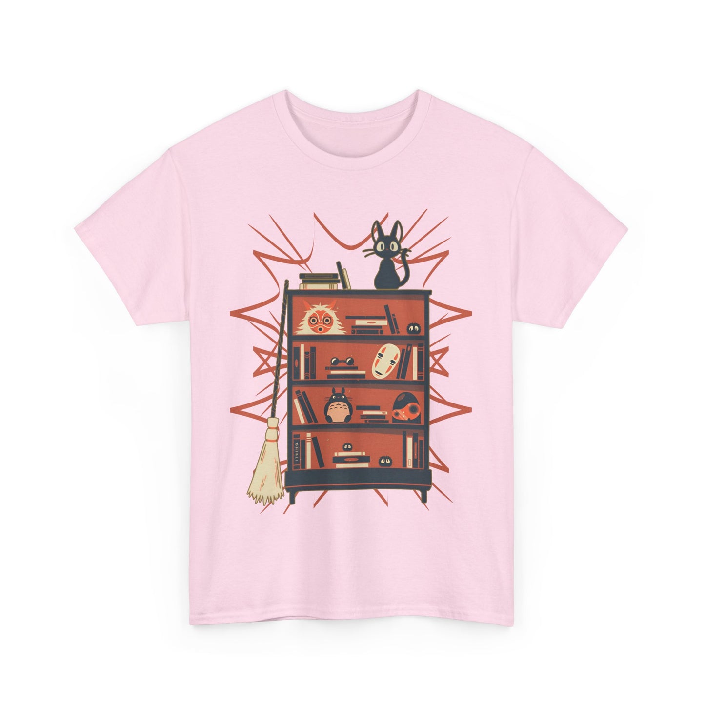 Jiji T-Shirt – 100% Cotton Gildan 5000 | Kiki's Delivery Service Studio Ghibli Cute Cat Tee