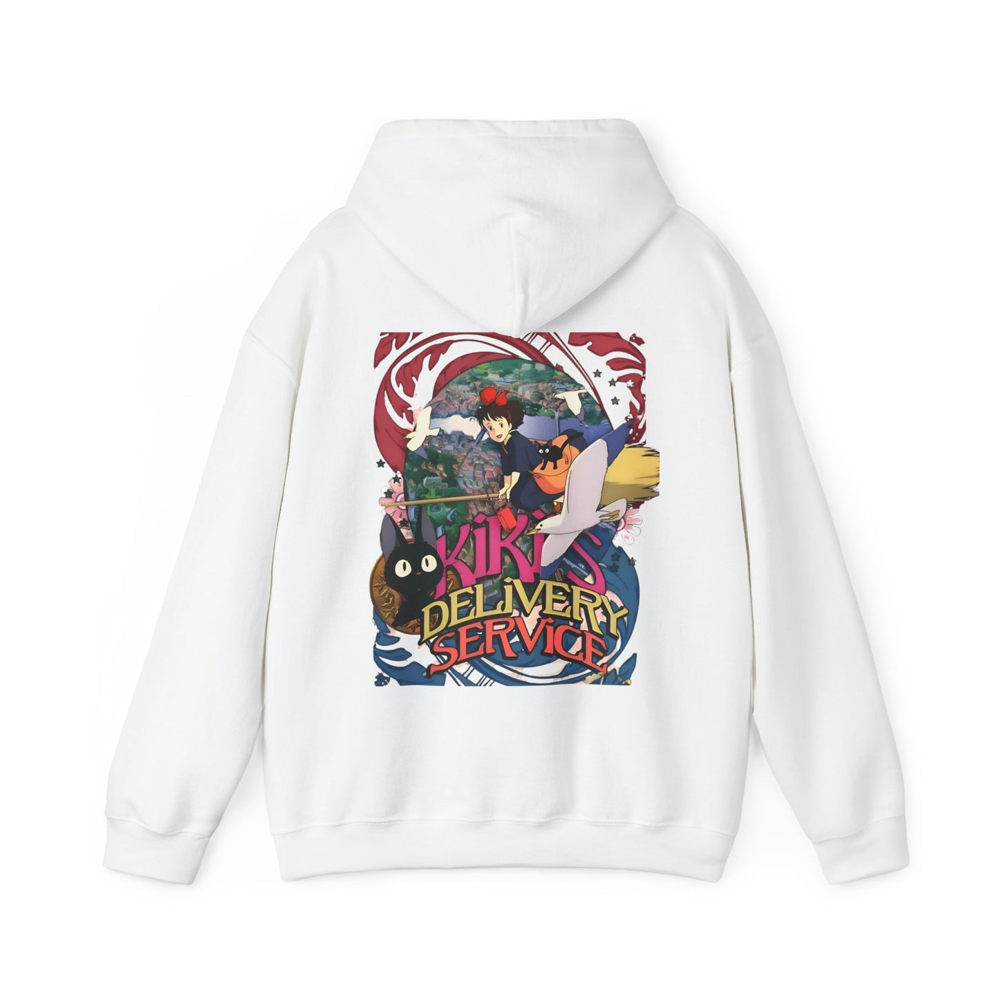 Kiki's Delivery Service Art Back Print Hoodie – 100% Cotton Studio Ghibli Anime Pullover