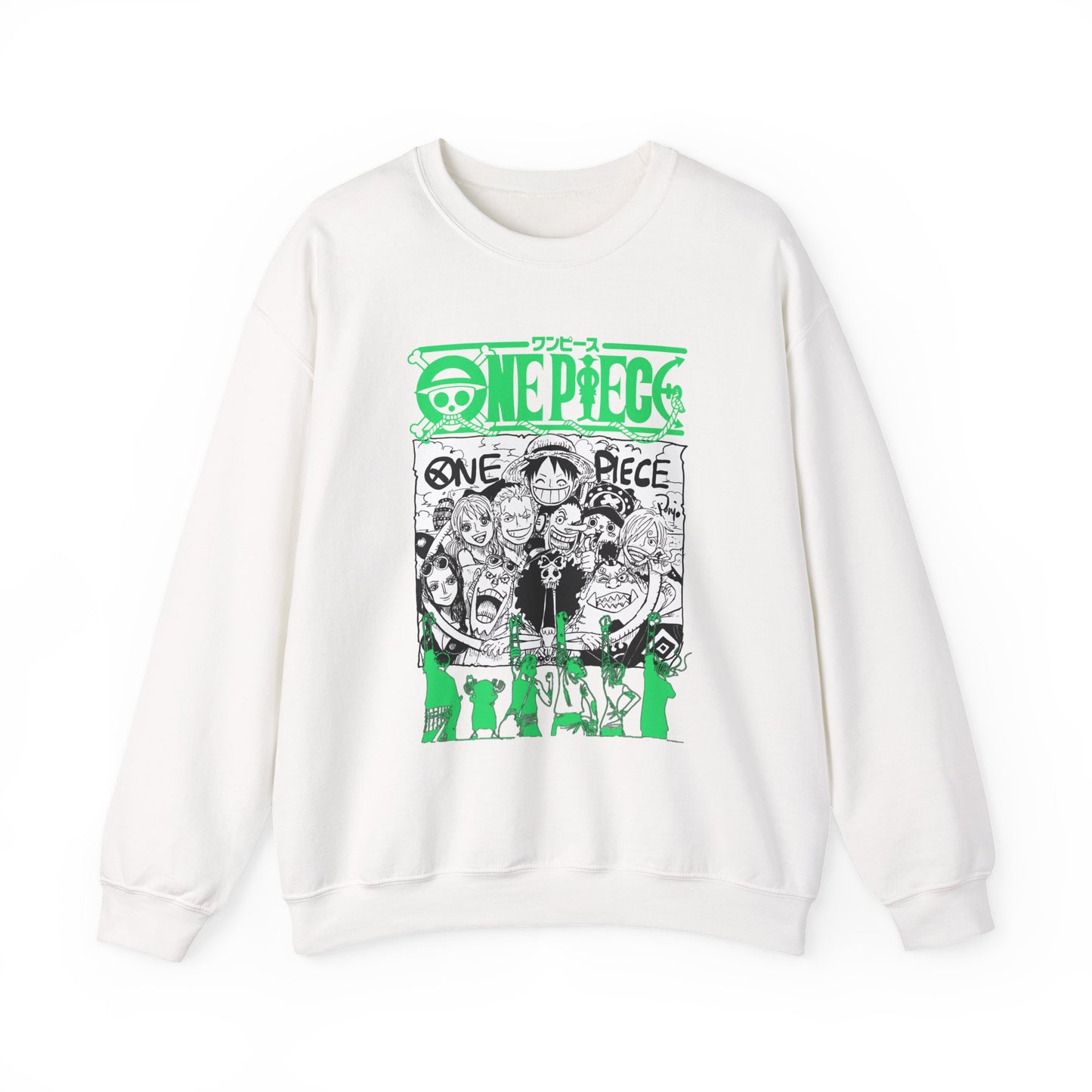 One Piece Characters Sweatshirt – 100% Cotton Anime Crew Pullover for True Fans