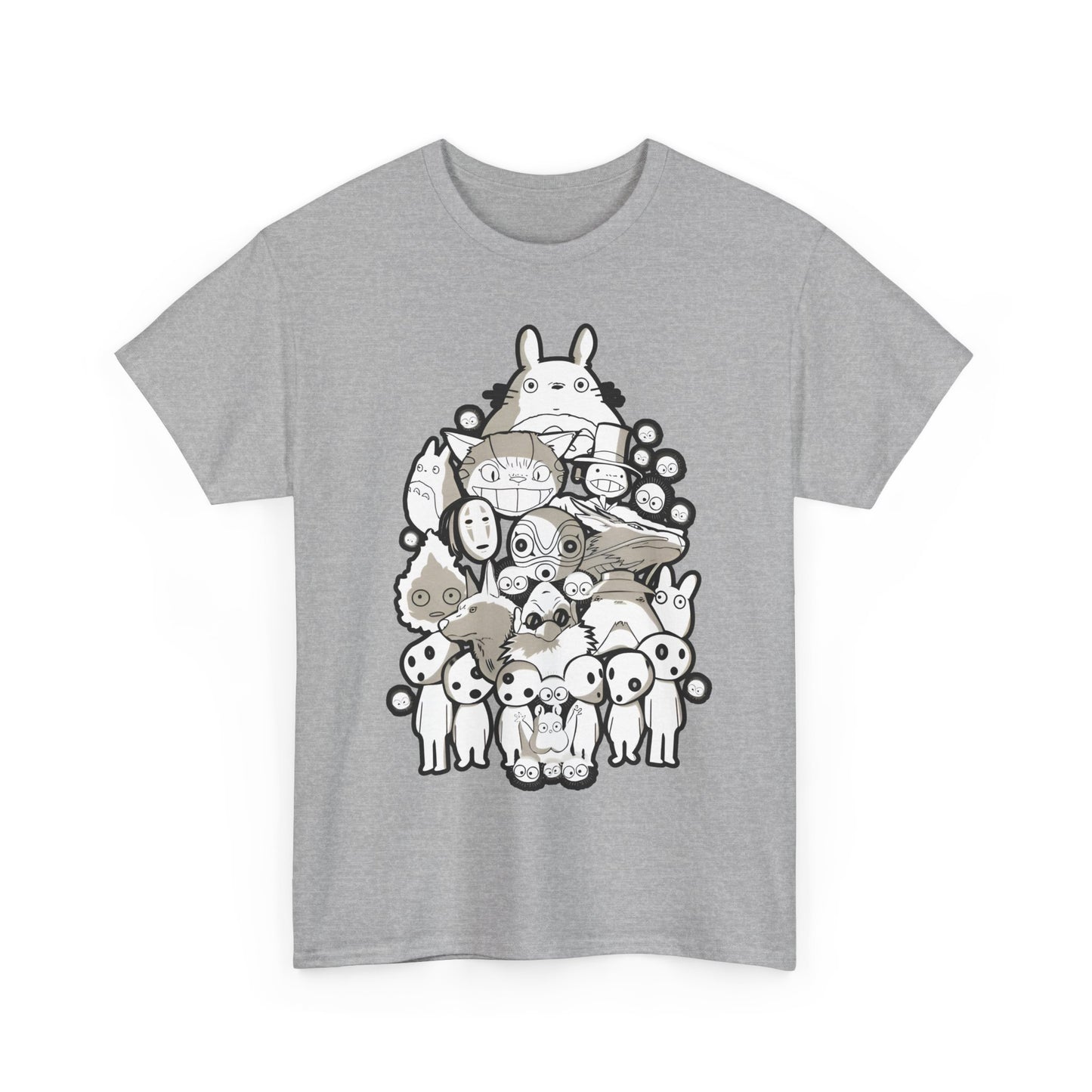 Totoro White Characters T-Shirt | 100% Cotton Studio Ghibli Anime Tee