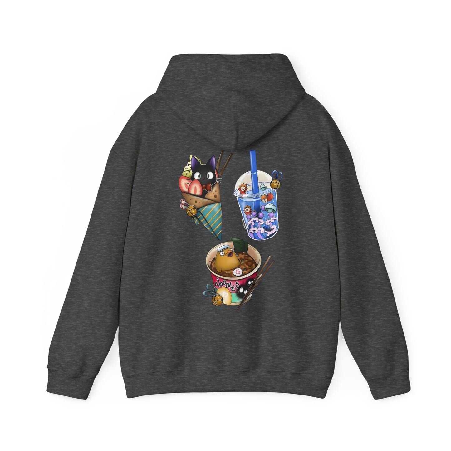 Studio Ghibli Food Back Print Hoodie – 100% Cotton Anime Hoodie with Iconic Ghibli Dishes on the Back