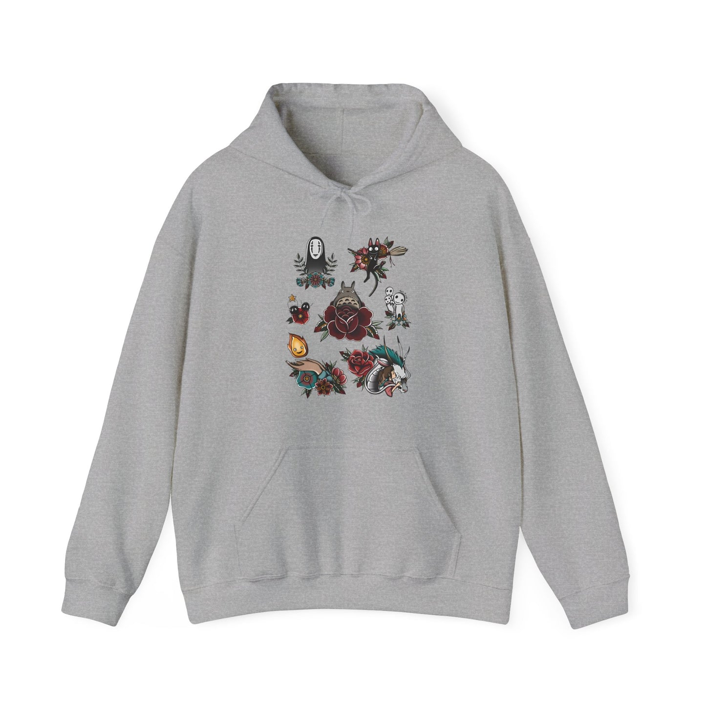 Studio Ghibli Characters Hoodie – 100% Cotton Anime Pullover Featuring Beloved Ghibli Icons