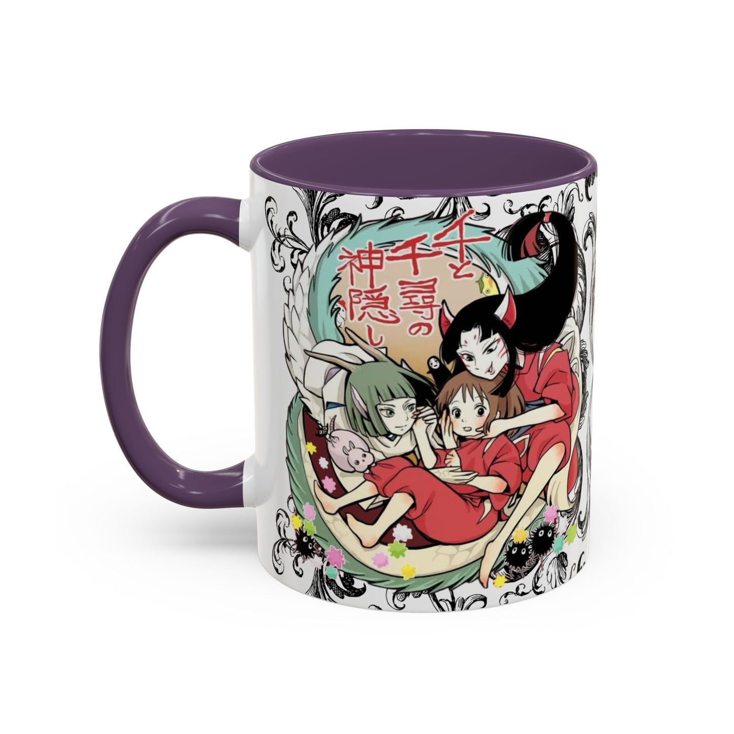 Spirited Away Cool Accent Mug – Studio Ghibli Color Handle Coffee Cup – 11oz & 15oz Ceramic Gift for Anime Fans
