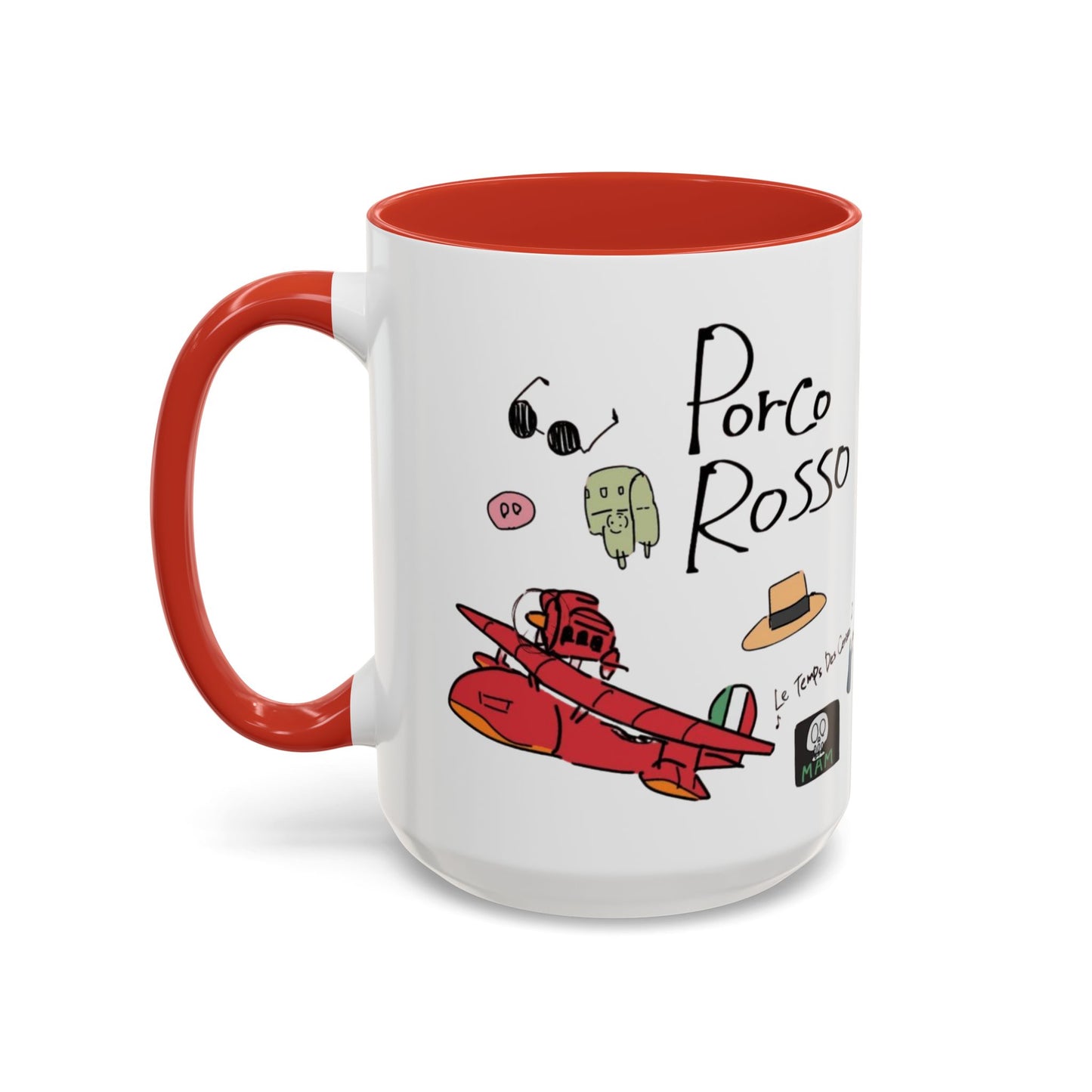Porco Rosso Tribute Accent Mug – Studio Ghibli Anime Coffee Cup – 11oz & 15oz Ceramic Gift