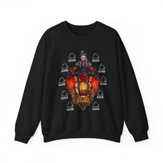 Calcifer Sweatshirt – 100% Cotton Howl's Moving Castle Studio Ghibli Cozy Pullover