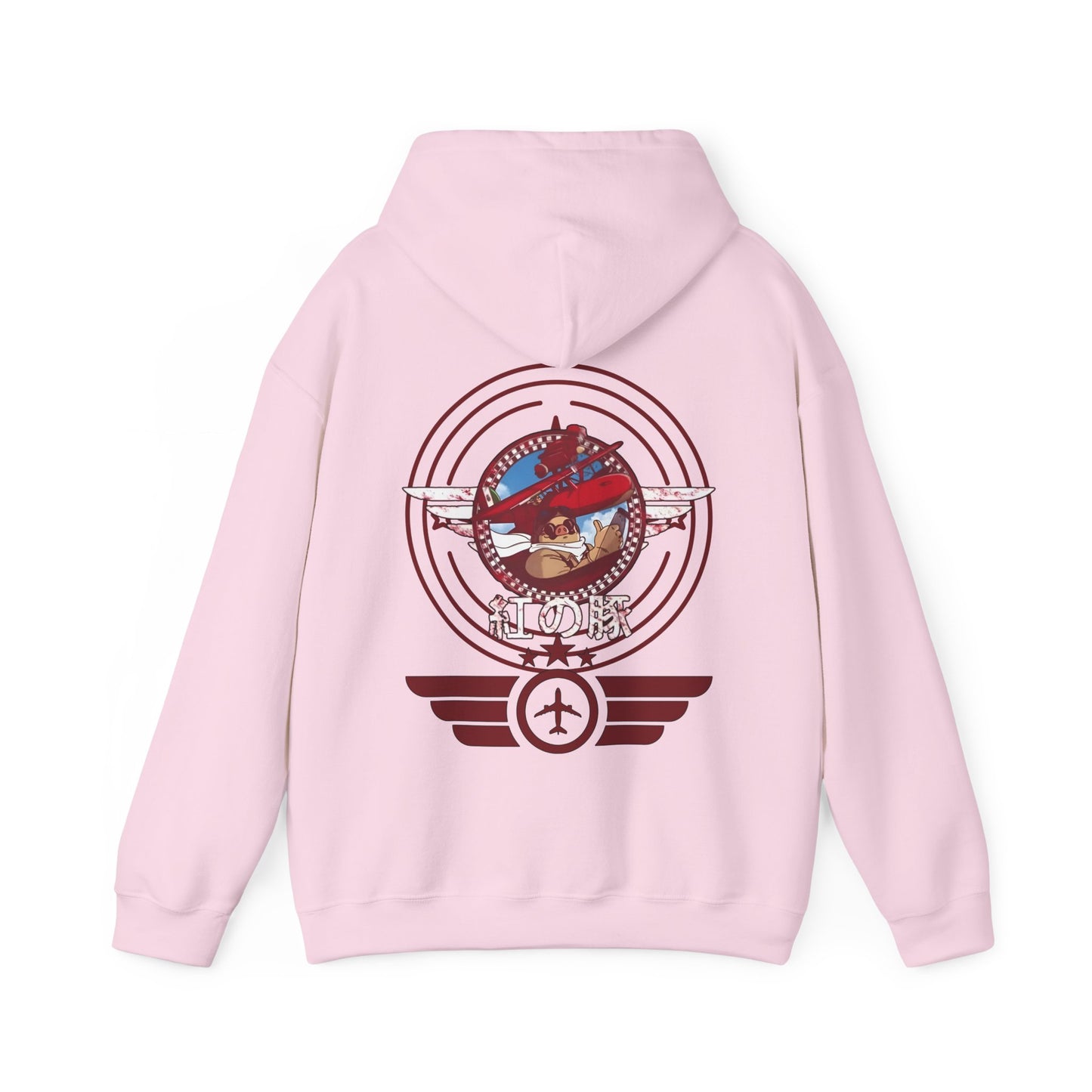 Porco Rosso Aviator Hoodie with Back Print – 100% Cotton Studio Ghibli Pilot Anime Sweatshirt