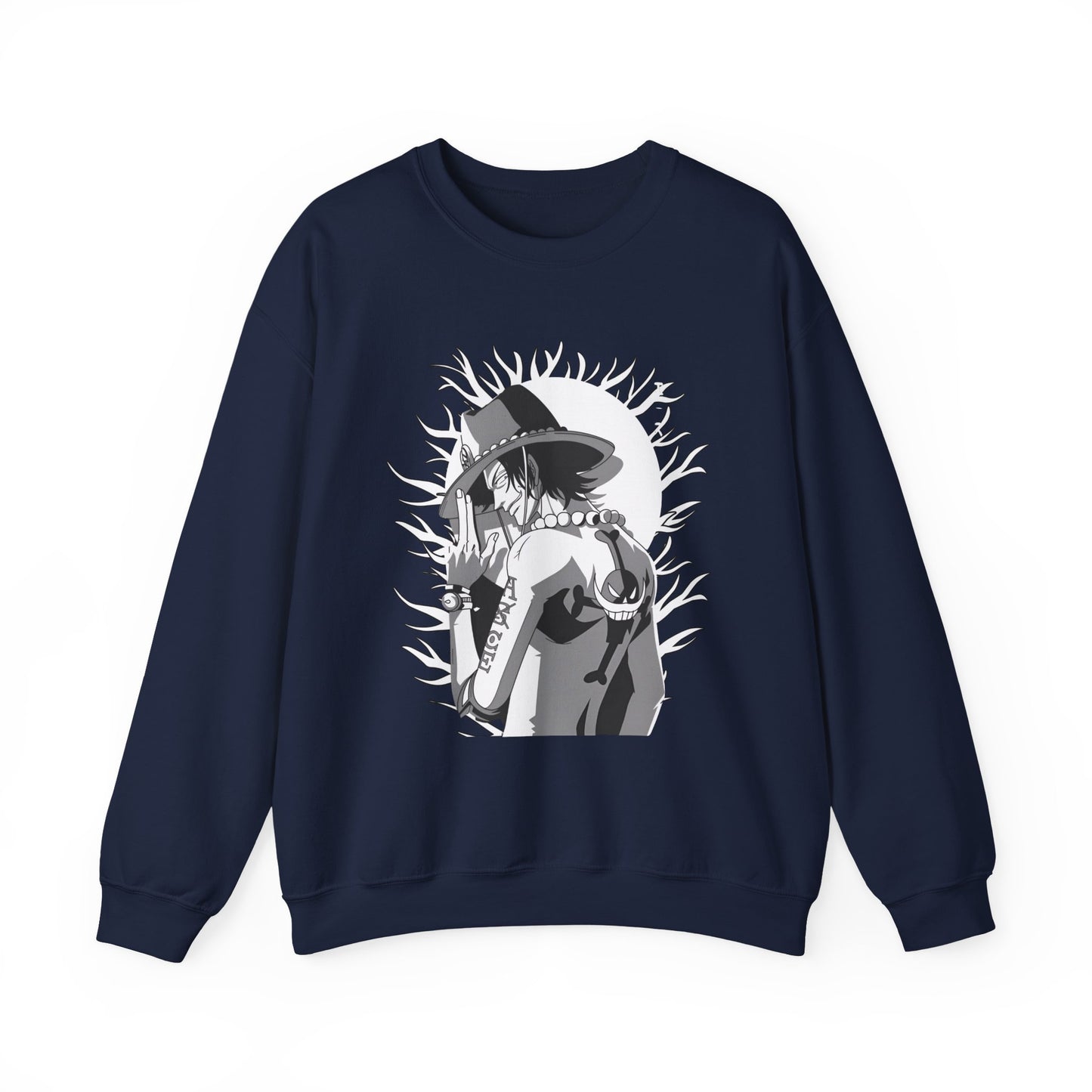 Portgas D. Ace One Piece Sweatshirt – 100% Cotton Anime Pullover for Fire Fist Fans