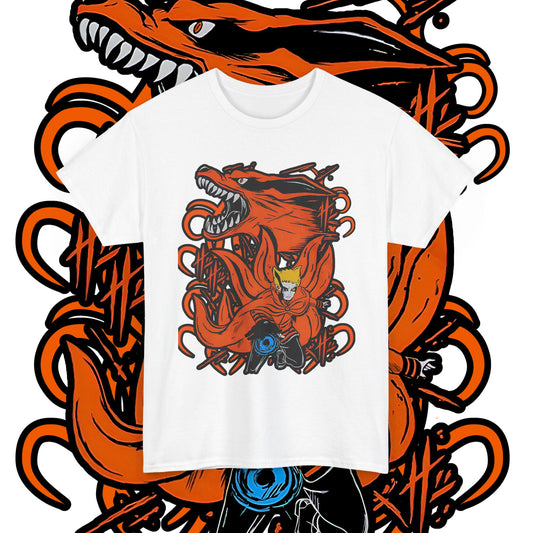 Naruto Uzumaki Kurama Graphic T-Shirt 100% Cotton Anime Tee