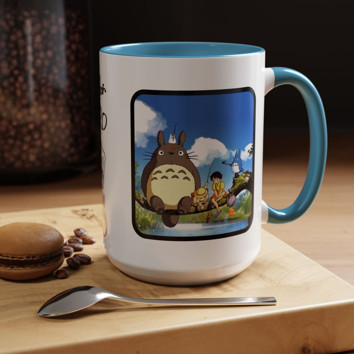 My Neighbor Totoro Accent Mug – Ghibli Collage Color Handle Cup 11oz & 15oz – Cute Anime Coffee Mug Gift