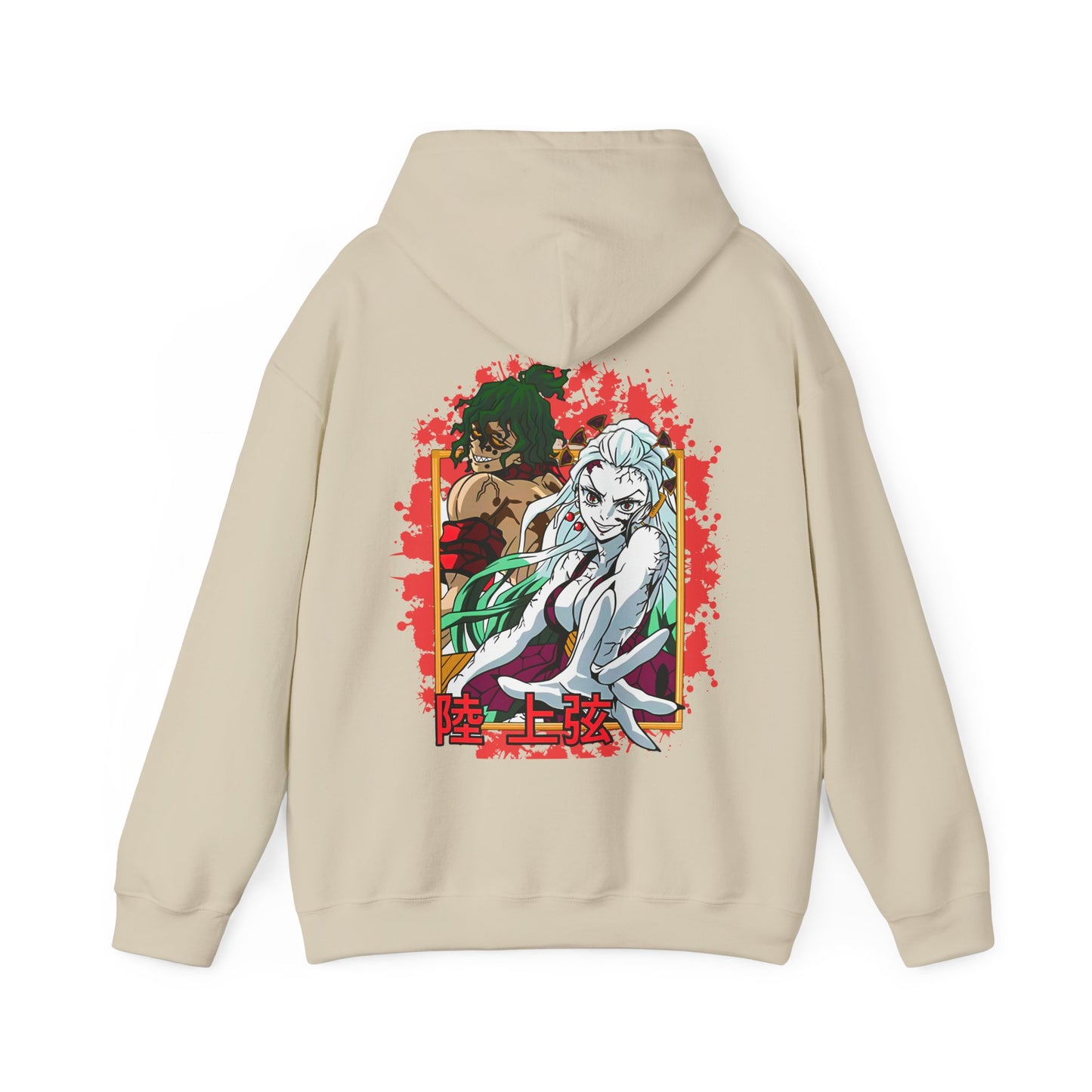 Daki Gyutaro Demon Slayer Back Print Hoodie – 100% Cotton Anime Hoodie for Upper Moon Fans