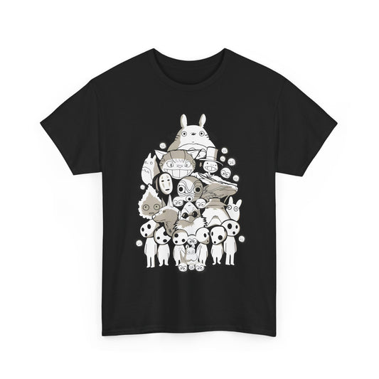 Totoro White Characters T-Shirt | 100% Cotton Studio Ghibli Anime Tee