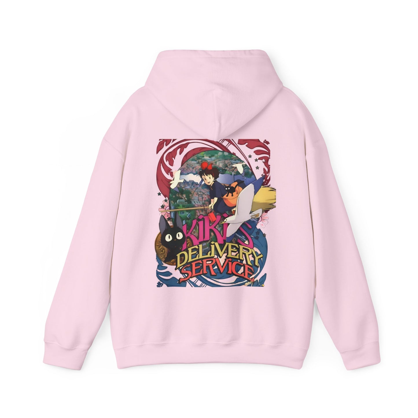 Kiki's Delivery Service Art Back Print Hoodie – 100% Cotton Studio Ghibli Anime Pullover