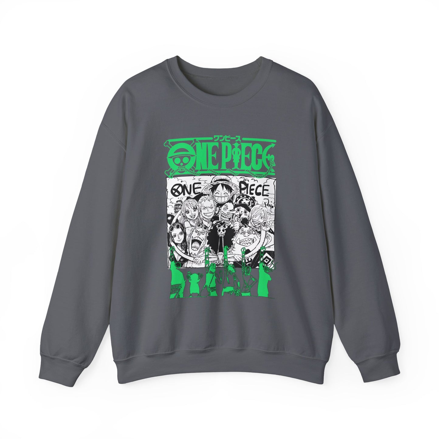 One Piece Characters Sweatshirt – 100% Cotton Anime Crew Pullover for True Fans