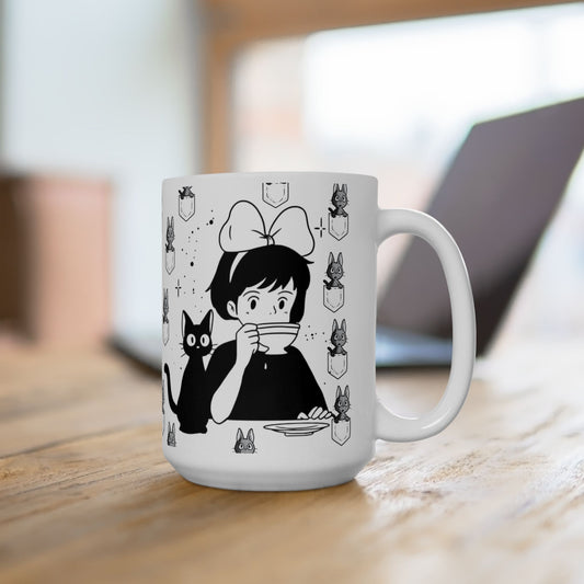 Kiki's Delivery Coffee Mug – Studio Ghibli Cup for Anime Lovers – 11oz & 15oz Ceramic Mug