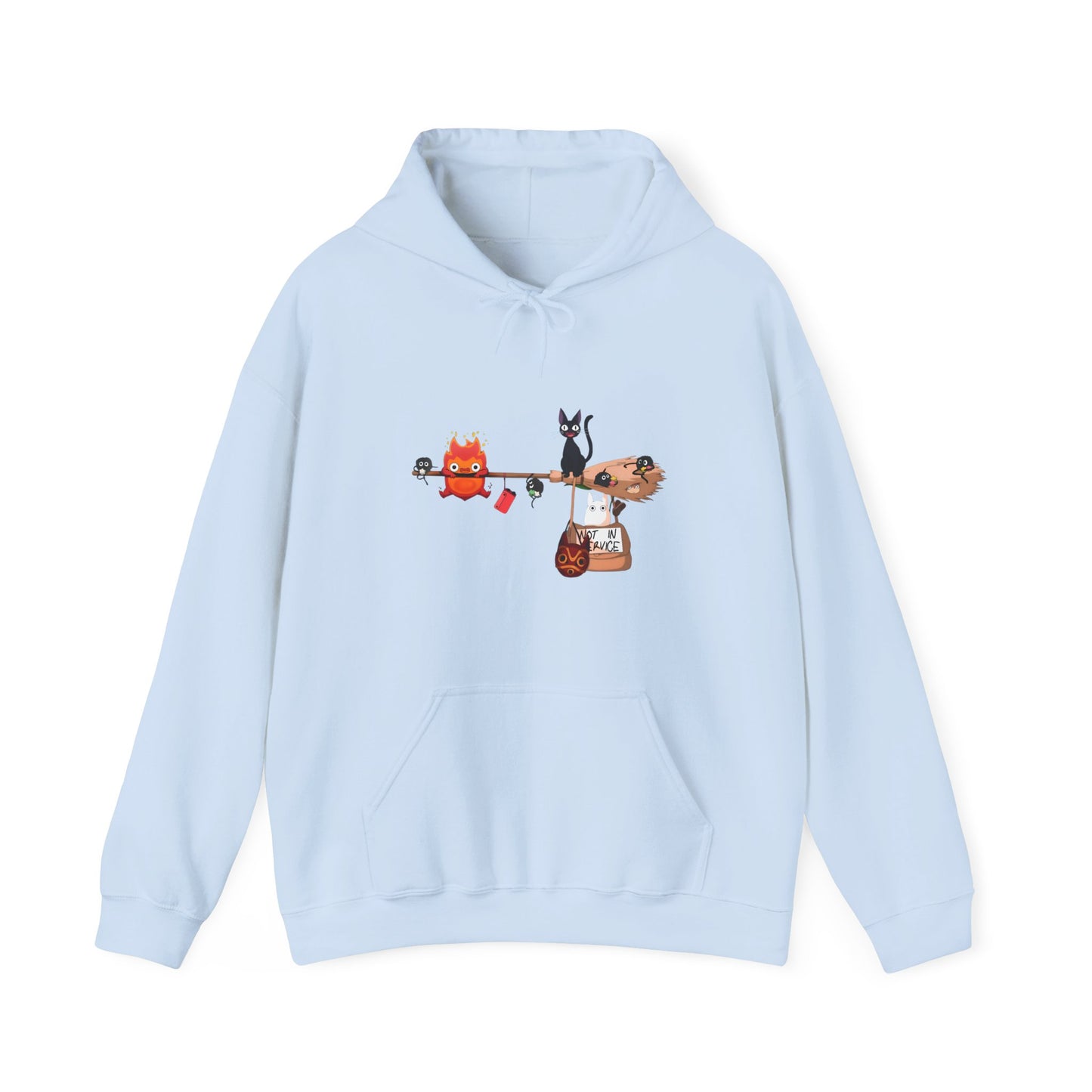 Calcifer Jiji Soot Sprites Hoodie – 100% Cotton Studio Ghibli Anime Character Hoodie