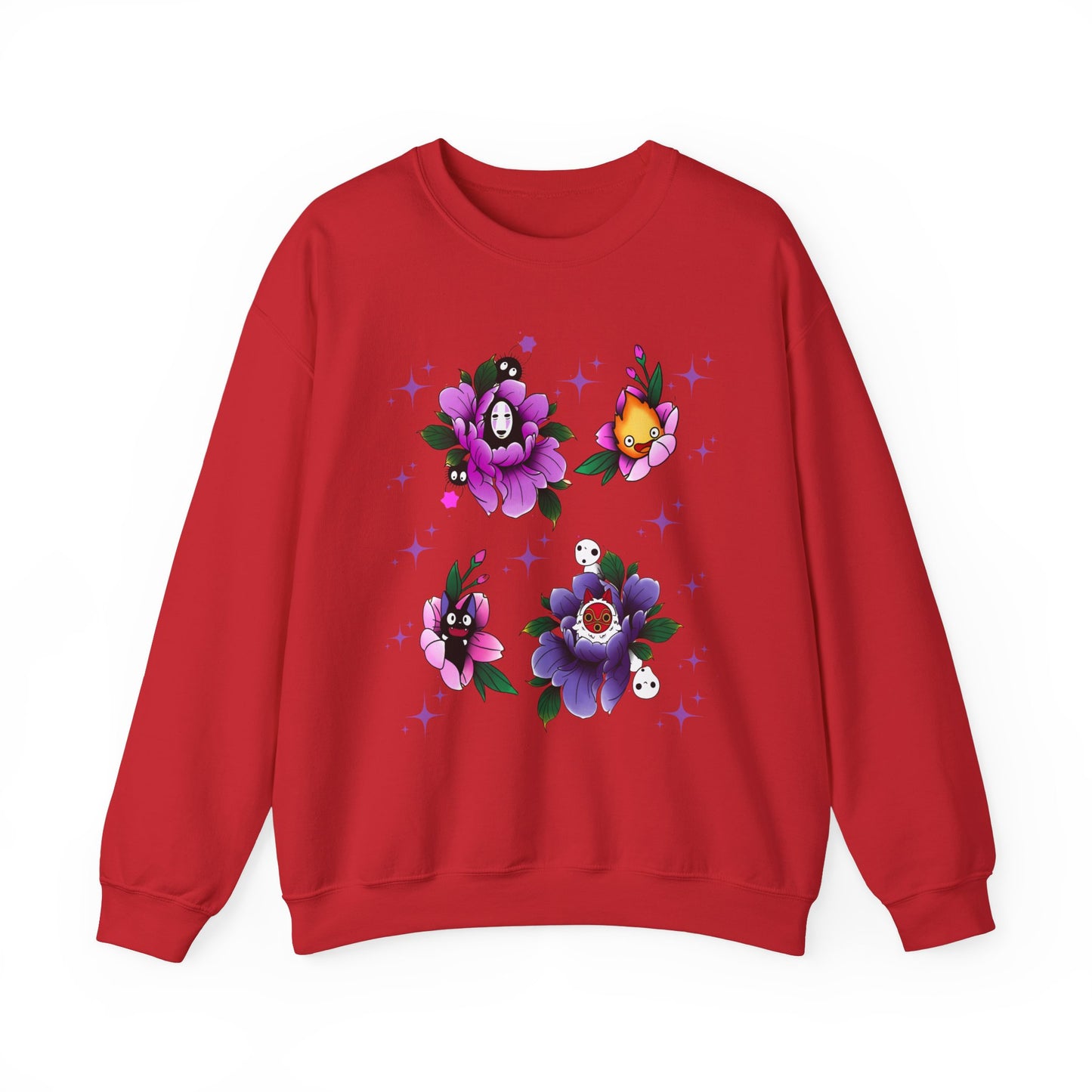 Flowers Studio Ghibli Sweatshirt – 100% Cotton Floral Anime Pullover for Ghibli Fans