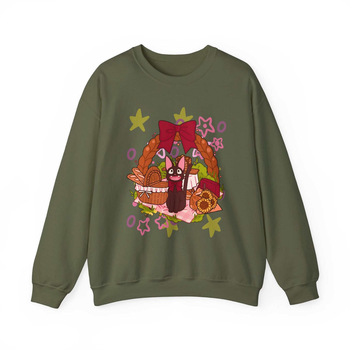 Jiji Cat Gift Sweatshirt – 100% Cotton Studio Ghibli Inspired Cozy Anime Pullover