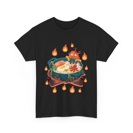 Calcifer Breakfast T-Shirt 100% Cotton Studio Ghibli Anime Tee