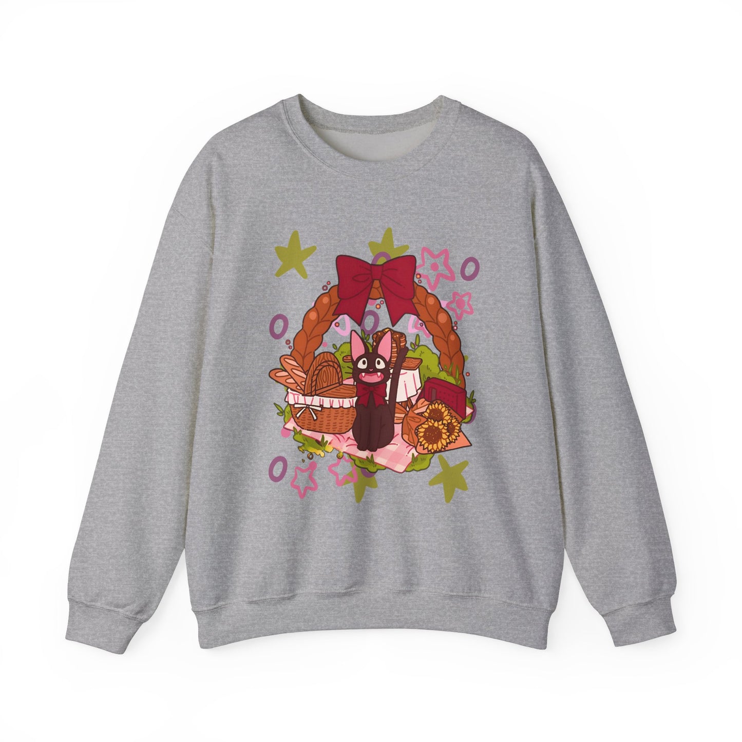 Jiji Cat Gift Sweatshirt – 100% Cotton Studio Ghibli Inspired Cozy Anime Pullover