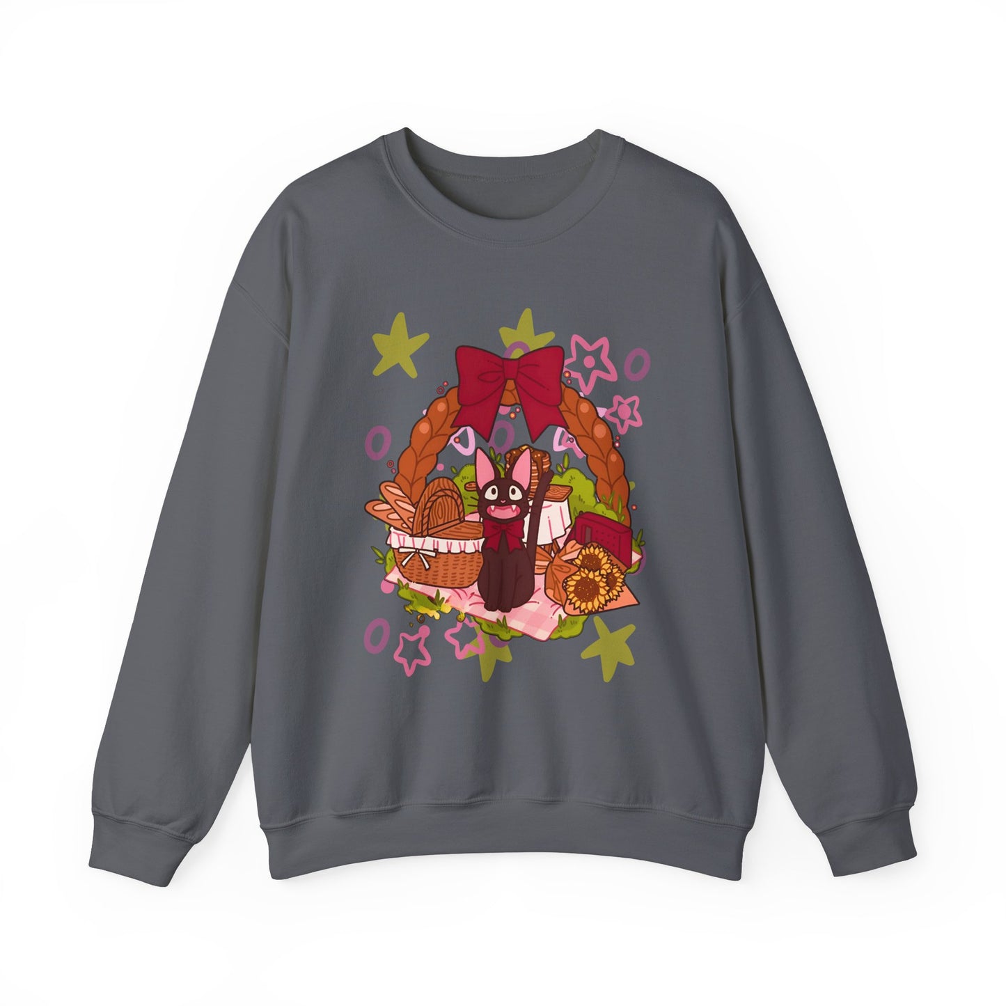 Jiji Cat Gift Sweatshirt – 100% Cotton Studio Ghibli Inspired Cozy Anime Pullover