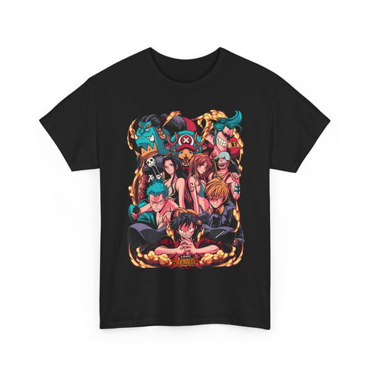 One Piece Characters T-Shirt – 100% Cotton Anime Tee Featuring Straw Hat Crew