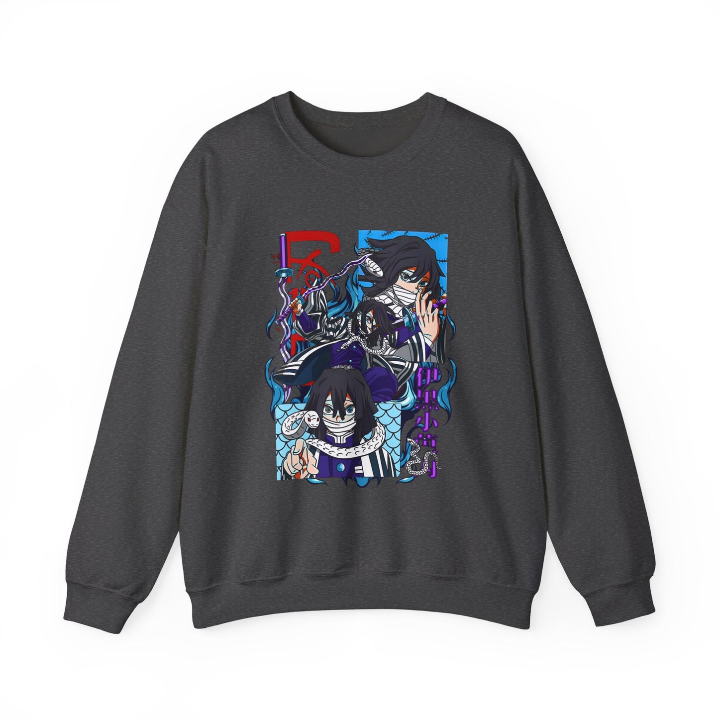 Obanai Iguro Demon Slayer Sweatshirt – 100% Cotton Serpent Hashira Anime Pullover