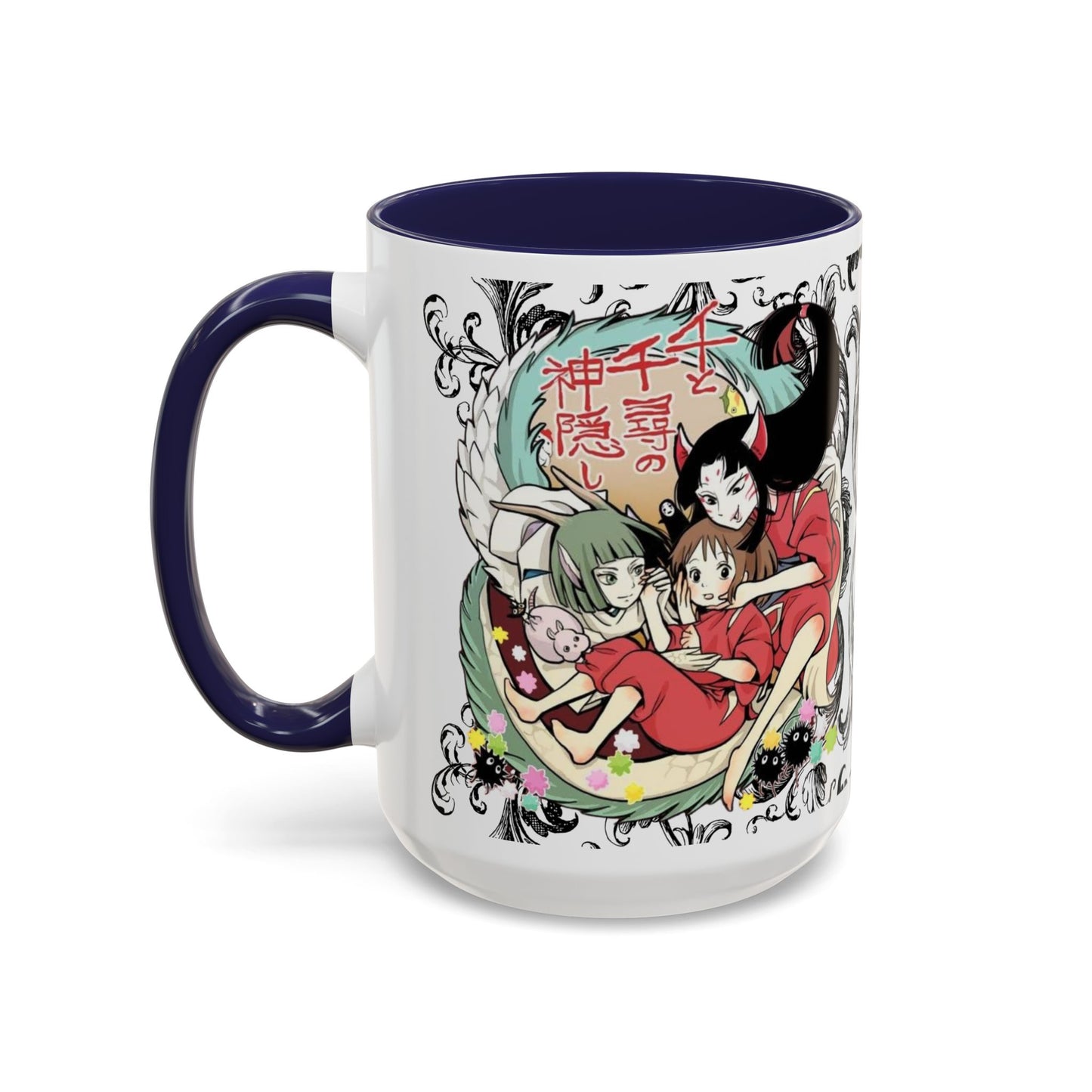 Spirited Away Cool Accent Mug – Studio Ghibli Color Handle Coffee Cup – 11oz & 15oz Ceramic Gift for Anime Fans