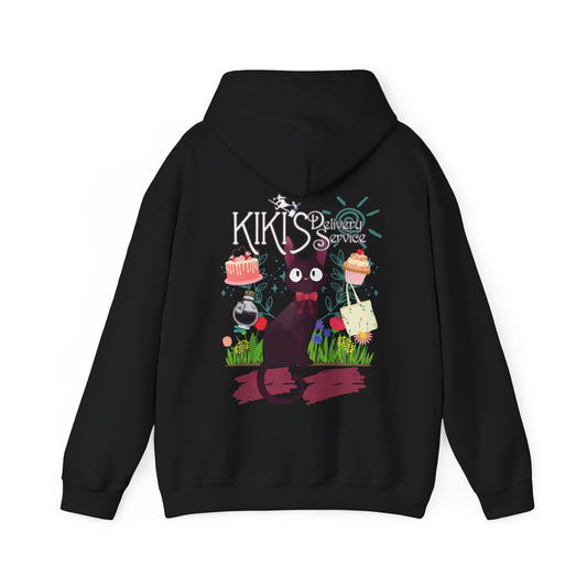 Jiji Collage Back Print Hoodie – 100% Cotton Studio Ghibli Kiki’s Delivery Service Cat Hoodie